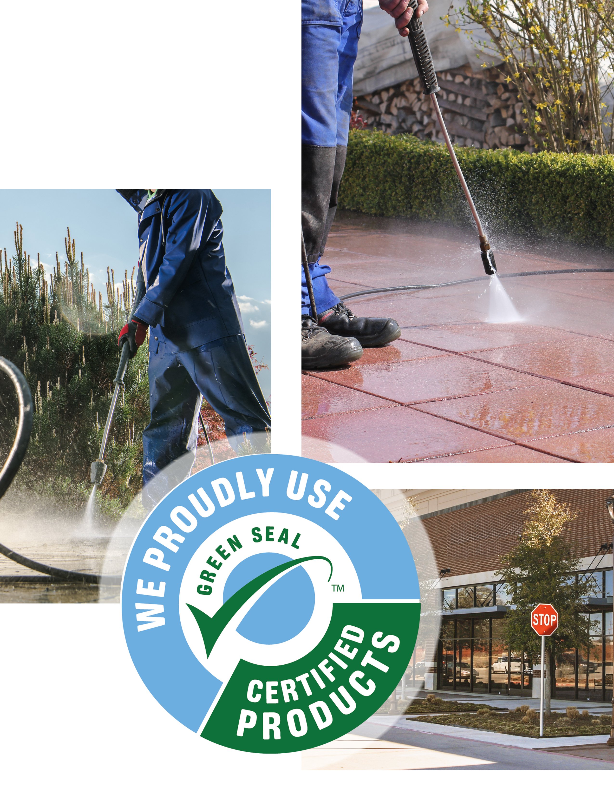 Concrete Surface Being Pressure Washed